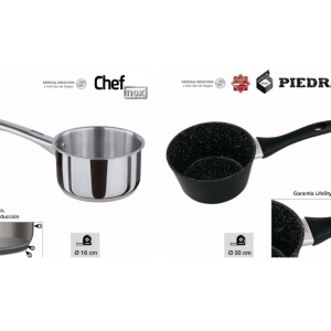 CAZOS INOX Y PIEDRA