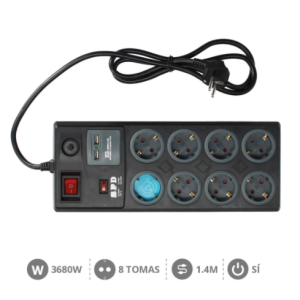 BASE T.T. NEGRA 8 TOMAS 2 USB C/INT. 1.5 M REF: GS-0803393