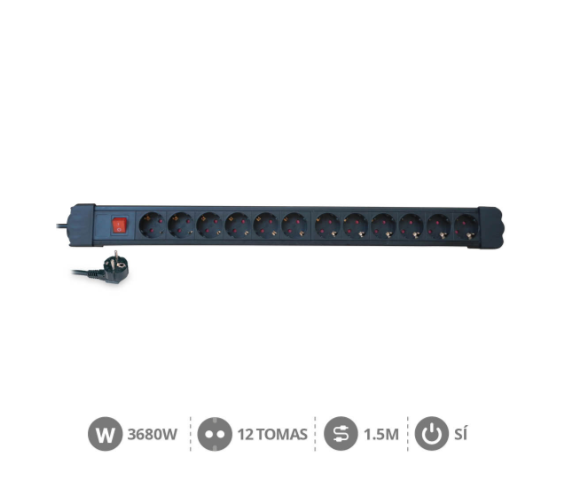 BASE NEGRA T.T. 12 TOMAS C/C C/INT. 3X1.5 M/M 1.5 M. REF: GS-0803313