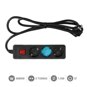 BASE NEGRA T.T. 3 TOMAS C/C C/INT. 3X1.5 M/M 1.5  M. REF: GS-00000025