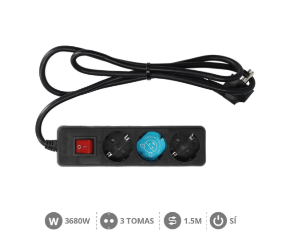 BASE NEGRA T.T. 3 TOMAS C/C C/INT. 3X1.5 M/M 1.5 M. REF: GS-00000025