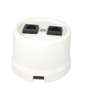 BASE T.V. + RJ11 PORCELANA BLANCO REF: 2902024