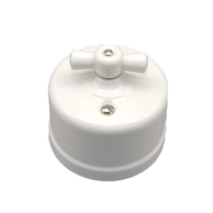 CONMUTADOR SUPERFICIE PORCELANA BLANCO REF: 2902020