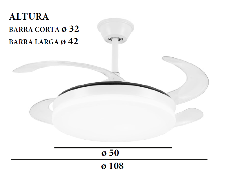VENTILADOR TECHO ISABELLA BLANCO L REF: PB-80411