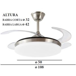VENTILADOR TECHO ISABELLA NIQUEL REF: PB-80412