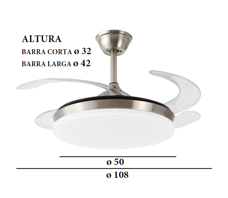 VENTILADOR TECHO ISABELLA NIQUEL REF: PB-80412