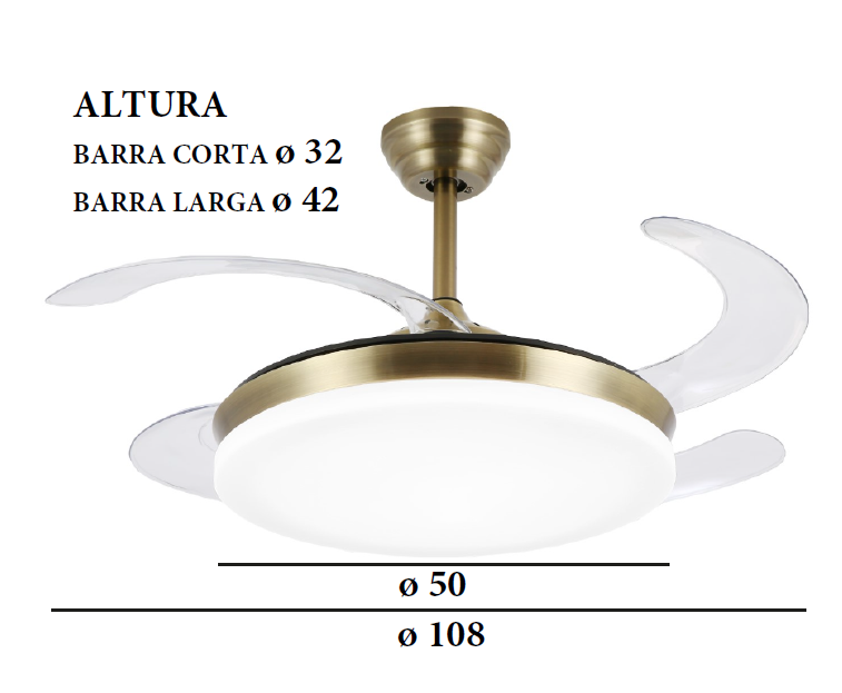 VENTILADOR TECHO ISABELLA CUERO REF: PB-80413