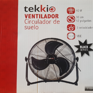 VENTILADOR DE SUELO 12 " 40W NEGRO  REF:  T1006