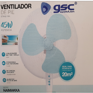 VENTILADOR DE PIE 40CM 45 W ASPAS AZUL  REF: GS-300000005