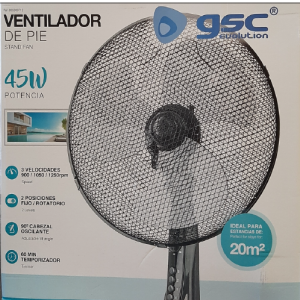 VENTILADOR DE PIE 40 CM ASPAS TRANSP REF: GS-5000712