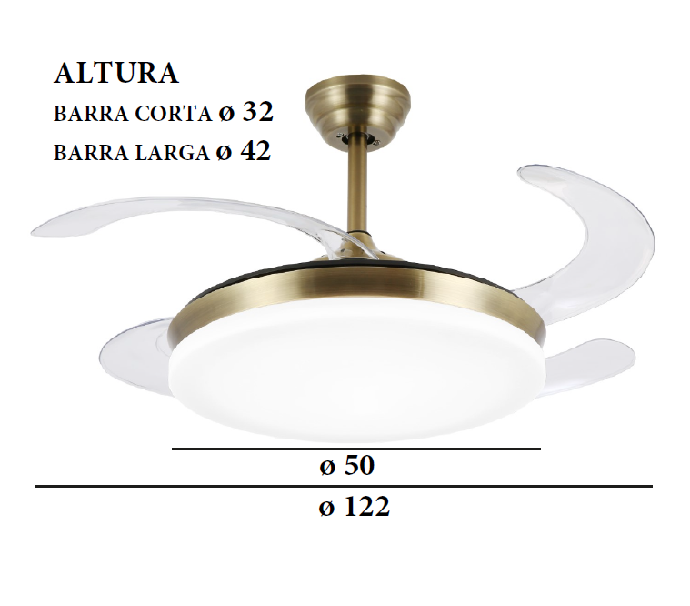 VENTILADOR TECHO ISABELLA XL CUERO DC35W REF: PB-90413