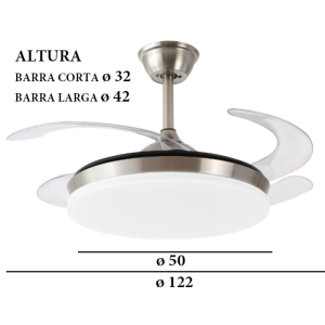 VENTILADOR TECHO ISABELLA XL CROMO DC35W REF: PB-90412