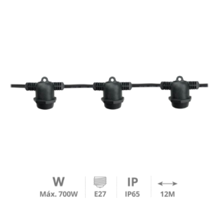 KIT GUIRNALDA DECORATIVA 12M IP65 REF: GS-201205001