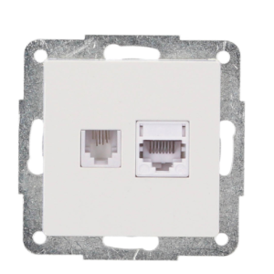 BASE RJ-45+RJ-11 DE EMPOTRAR BL. SERIE GSC  REF: GS-0201016