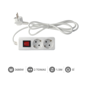 Base T.T. 2T c/ interruptor (3x1.5mm) 1,5M Blanco REF: 100005010