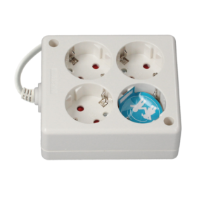 Base T.T. cuadrada 4T (3x1.5mm) 1,5M Blanco REF: 100005021