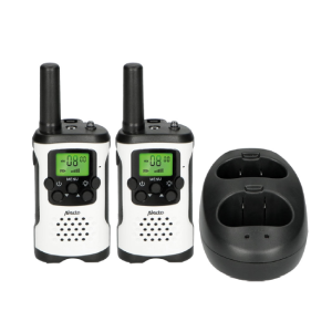 CONJUNTO DE WALKIE-TALKIES CON BASE DE CARGA 8 CANALES 7KM BLANCO REF: WALKIE044BL