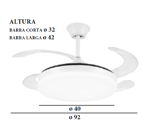 VENTILADOR ISABELLA MINI BLANCO DC35W 4 ASPAS REF: PB-80311