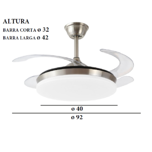 VENTILADOR ISABELLA MINI NIQUEL SATIN DC35W 4 ASPAS  REF: PB-80312