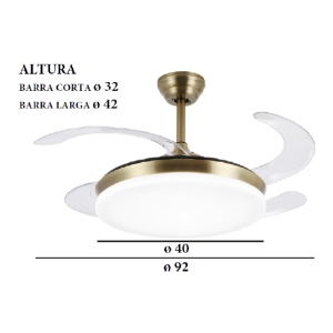 VENTILADOR ISABELLA MINI CUERO DC35W 4 ASPAS  REF: PB-80313