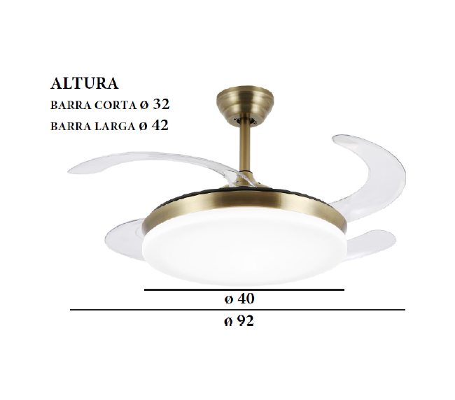 VENTILADOR ISABELLA MINI CUERO DC35W 4 ASPAS REF: PB-80313