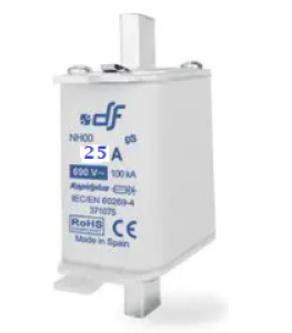 FUSIBLE CUCHILLA NH-00 DE 25 A  REF: NH-00-25