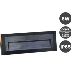 Baliza LED Slim 6W Rectangular NEGRA Superficie IP65 Y Color CCT REF: LD-152154