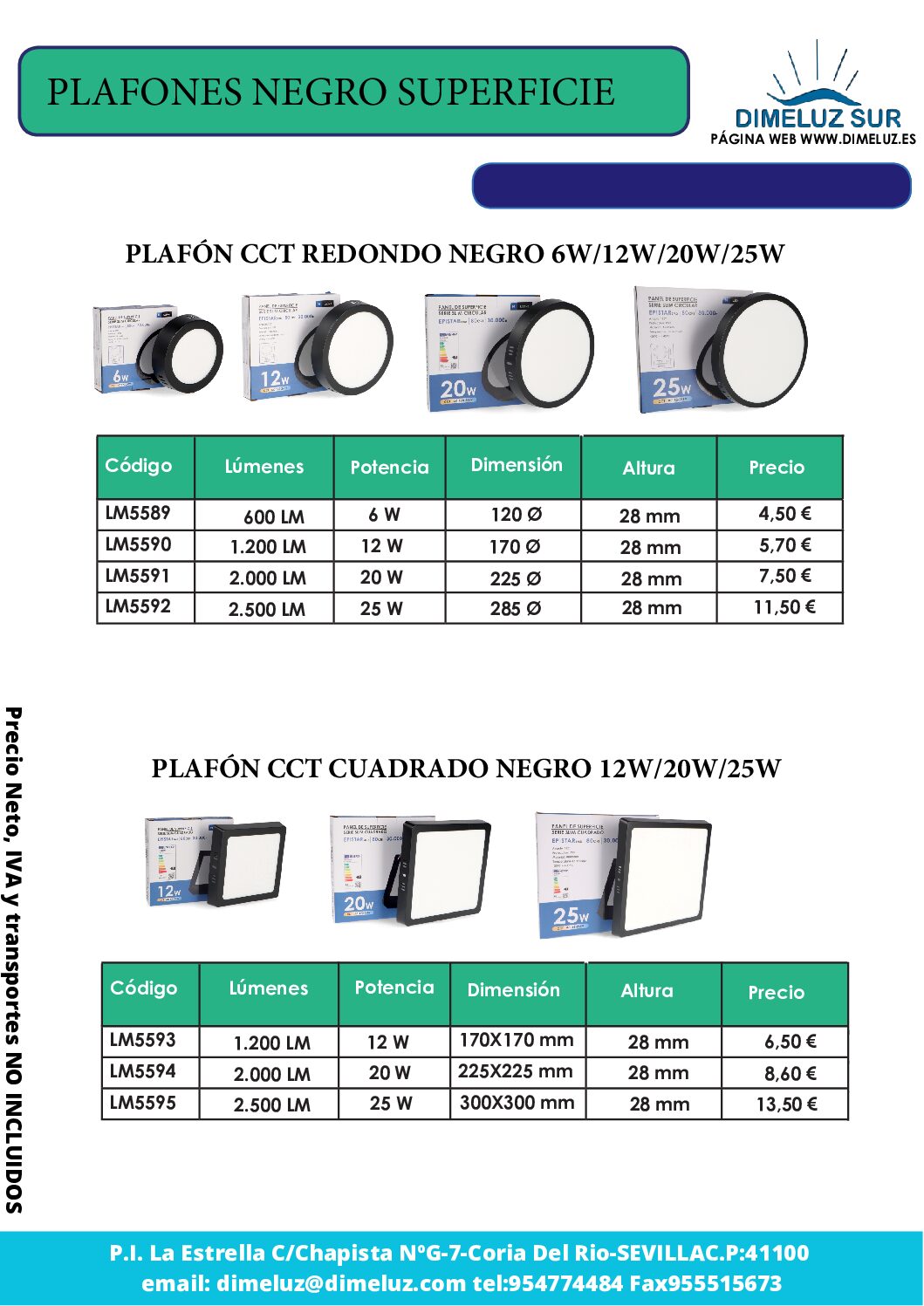 PLAFONES NEGRO SUPERFICIE