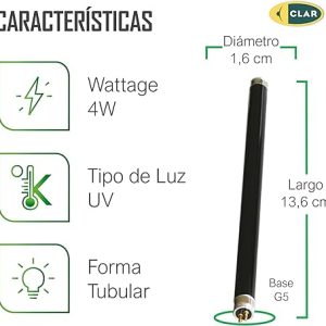 TUBOS LUZ NEGRA T-5 4 W (BLB) (NTO)  REF: CL-10101