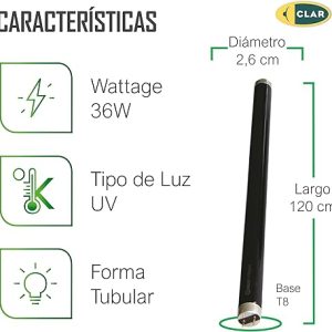 TUBOS LUZ NEGRA T-8 40 W (BLB) (NTO) REF: CL-10106