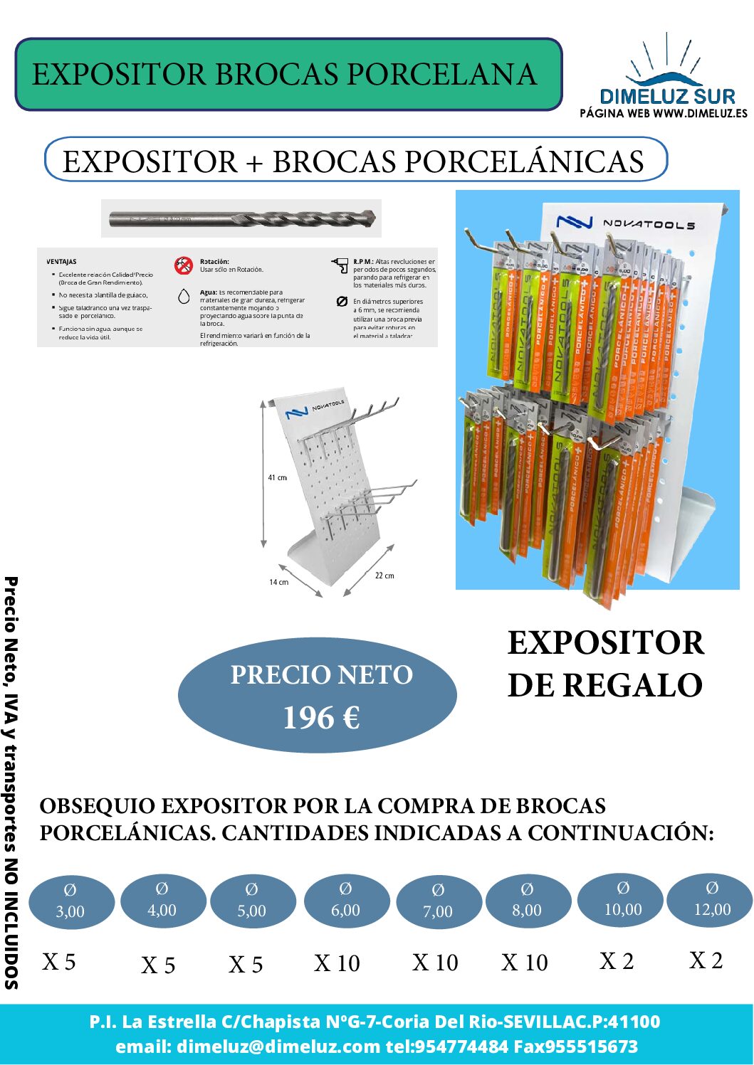 EXPOSITOR DE BROCAS PORCELANICAS REF: EXP89QTC