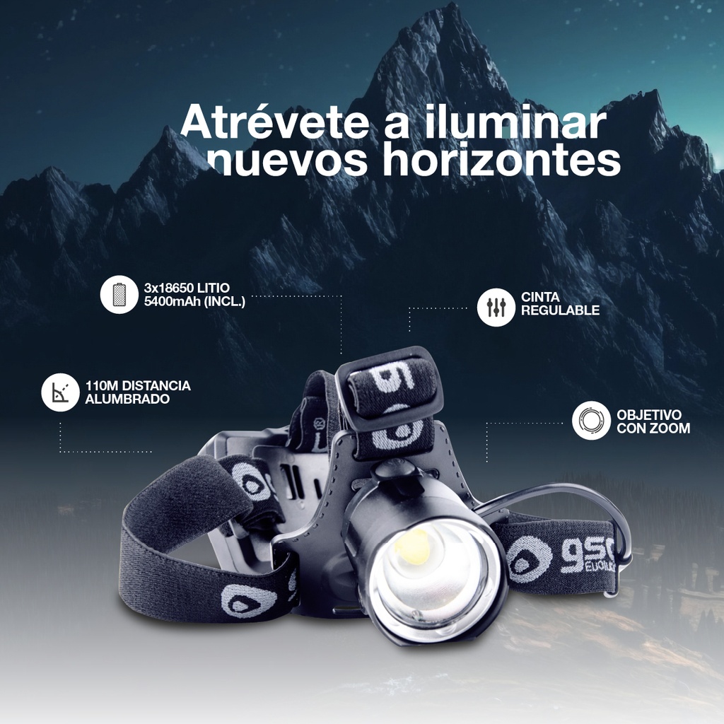 LINTERNA CABEZA LED COB RECARGABLE 10 W REF: GS-201805003 - Imagen 3