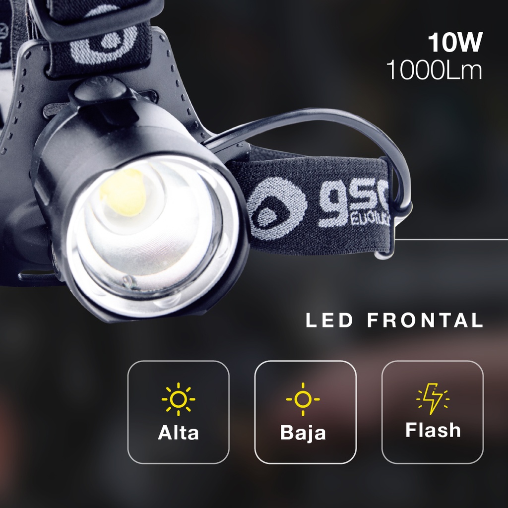LINTERNA CABEZA LED COB RECARGABLE 10 W REF: GS-201805003 - Imagen 5