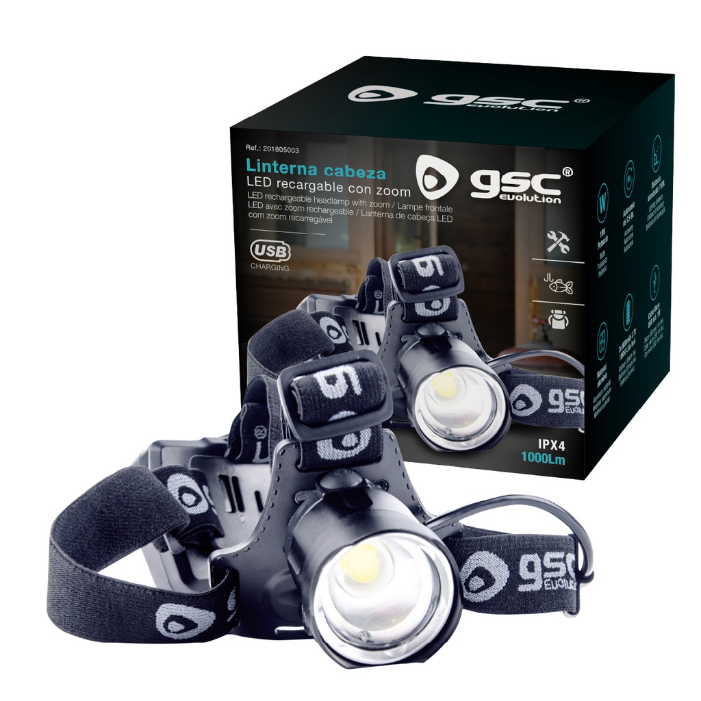 LINTERNA CABEZA LED COB RECARGABLE 10 W REF: GS-201805003 - Imagen 2