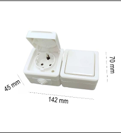 CONMUTADOR + BASE ESTANCO BLANCO IP54 10 REF: EB-1104408 - Imagen 2