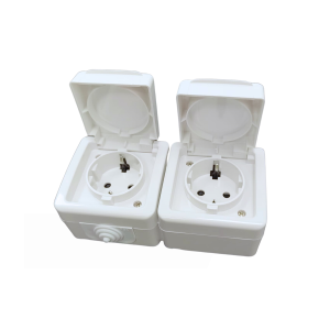 BASE DOBLE ESTANCA BLANCA IP54 10A REF: EB-1104407
