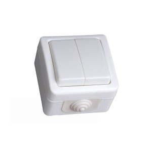 DOBLE CONMUTADOR ESTANCO BLANCO IP54 10A  REF: EB-1104402