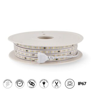 LM2235  METRO TIRA DE LED 220VAC SMD2835 RUZOK 12W/M -