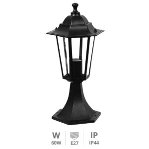 GS-0700076 FAROL JARDIN ALUMINO SOBREMURO NEGRO