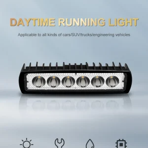 DRL de 12V Luz de trabajo para coche de 6 LED