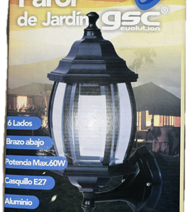GS-0700078 FAROL JARDIN ALEJANDRIA BRAZO ABAJO NEGR